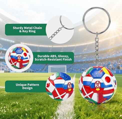 4 قطع سلسلة مفاتيح لكأس كرة القدم 2026، سلسلة مفاتيح كرة قدم العلم الوطني مع حلقة معدنية، سحر رياضي لحقيبة الظهر والإكسسوارات اليومية in Kuwait