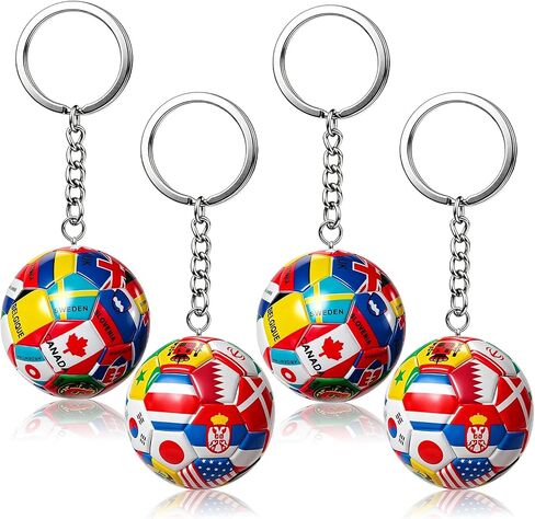 4 قطع سلسلة مفاتيح عالم كرة القدم 2026، سلسلة مفاتيح لعبة كرة القدم العلم الوطني، إكسسوارات رياضية لكأس البطل، هدايا تذكارية للبضائع، مكافأة سحرية لحقيبة الظهر للرجال والنساء، ديكورات الحفلات in Kuwait
