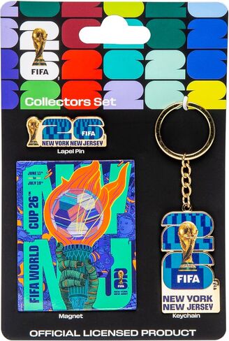 FIFA World Cup Host City Collector's Set – Includes Lapel Pin, Keychain & Magnet – Celebrates Your Favorite Host City in Saudi Arabia