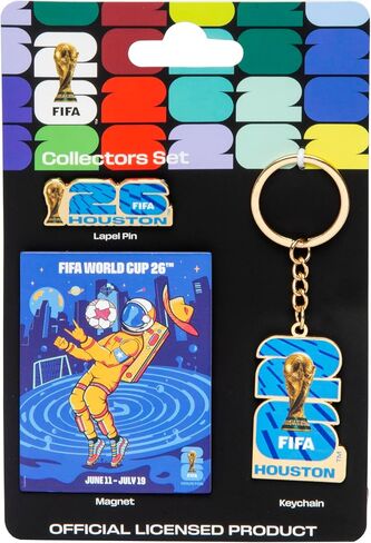 FIFA World Cup Host City Collector's Set – Includes Lapel Pin, Keychain & Magnet – Celebrates Your Favorite Host City in Saudi Arabia