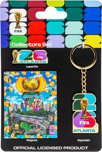 FIFA World Cup Host City Collector's Set – Includes Lapel Pin, Keychain & Magnet – Celebrates Your Favorite Host City in Saudi Arabia