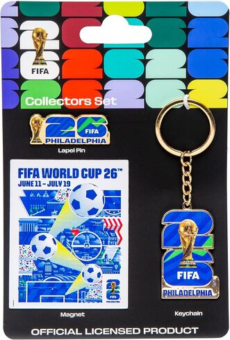 FIFA World Cup Host City Collector's Set – Includes Lapel Pin, Keychain & Magnet – Celebrates Your Favorite Host City in Saudi Arabia