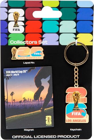 FIFA World Cup Host City Collector's Set – Includes Lapel Pin, Keychain & Magnet – Celebrates Your Favorite Host City in Saudi Arabia