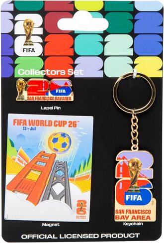 FIFA World Cup Host City Collector's Set – Includes Lapel Pin, Keychain & Magnet – Celebrates Your Favorite Host City in Saudi Arabia