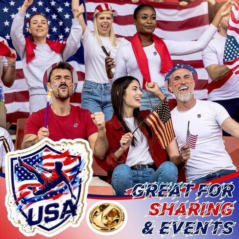 Kenning 30 Pack USA Soccer Pin Badges USA National Team Enamel Pins Bulk National Team Enamel Lapel Pins Gifts Collectible Brooch Set for Soccer Watch Party Football Fans Hat Sport Accessories Gifts in Kuwait