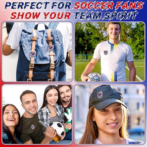 Kenning 30 Pack USA Soccer Pin Badges USA National Team Enamel Pins Bulk National Team Enamel Lapel Pins Gifts Collectible Brooch Set for Soccer Watch Party Football Fans Hat Sport Accessories Gifts in Kuwait
