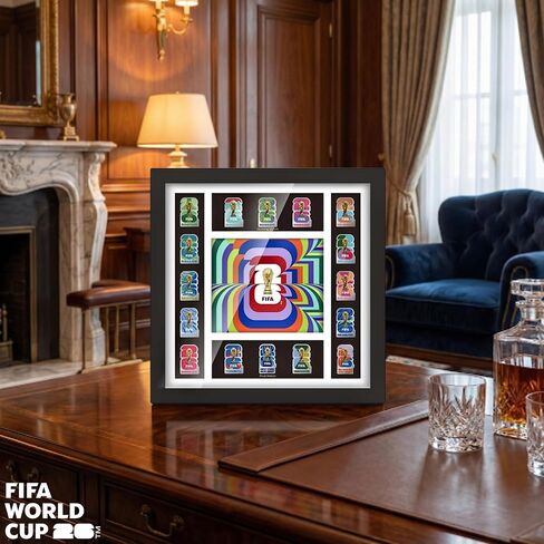 Officially Licensed FIFA World Cup 2026 Host Cities Pin Frame – Complete 16-City Set with 2.5D Trophy Pin – Limited Edition Wall-Mountable Display (Only 10,000 Globally) in Saudi Arabia