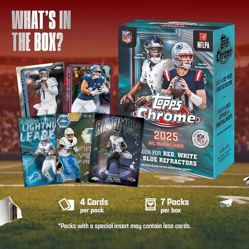 2025 Topps Chrome Football - Factory Sealed - Value Box in Saudi Arabia
