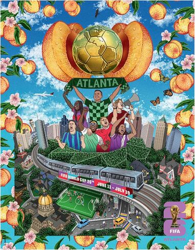 FIFA World Cup Tournament Atlanta Magnet – Officially Licensed FIFA World Cup Magnet – Vibrant Host City Design – Durable Strong Hold – Perfect for Fridges, Lockers & Collectors in Saudi Arabia