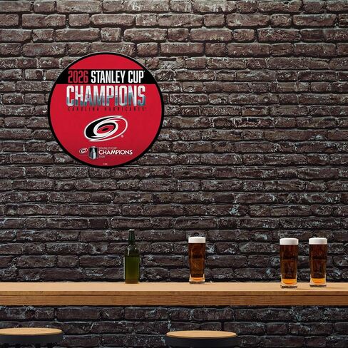 Rico Industries NHL Hockey Carolina Hurricanes 2026 Stanley Cup Champions Shape Cut Pennant - Home and Living Room Décor - Soft Felt EZ to Hang in Saudi Arabia