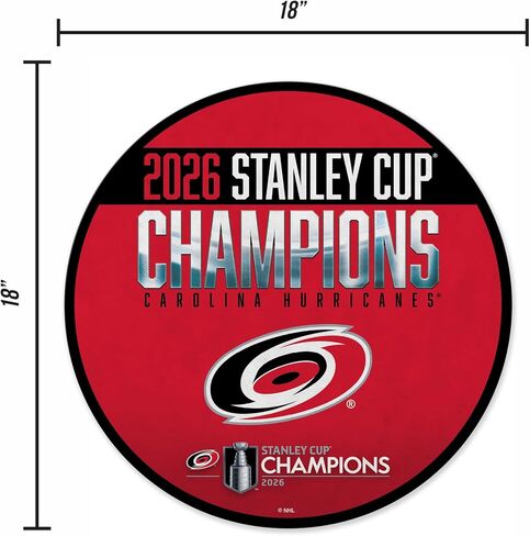 Rico Industries NHL Hockey Carolina Hurricanes 2026 Stanley Cup Champions Shape Cut Pennant - Home and Living Room Décor - Soft Felt EZ to Hang in Saudi Arabia