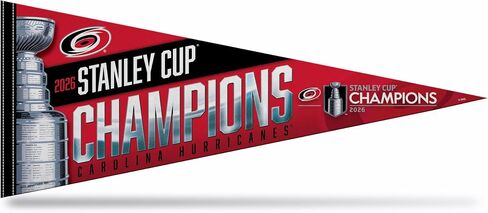 Rico Industries NHL Hockey Carolina Hurricanes 2026 Stanley Cup Champions 12" x 30" Felt Wall Décor Pennant - Great for Home/Bed Room/Man Cave Décor in Saudi Arabia