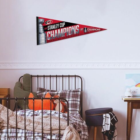 Rico Industries NHL Hockey Carolina Hurricanes 2026 Stanley Cup Champions 12" x 30" Felt Wall Décor Pennant - Great for Home/Bed Room/Man Cave Décor in Saudi Arabia