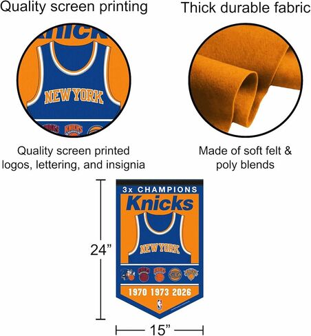 New York Knicks 3 Time NBA Champions Banner Pennant in Saudi Arabia