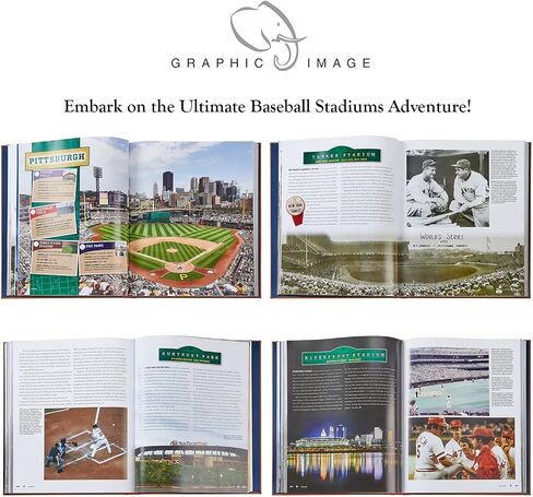 Graphic Image Ballparks Past And Present, Handbound in Tan Bonded Leather, Histories of Every Park in the Major Leagues | Free Personalization Included in Kuwait