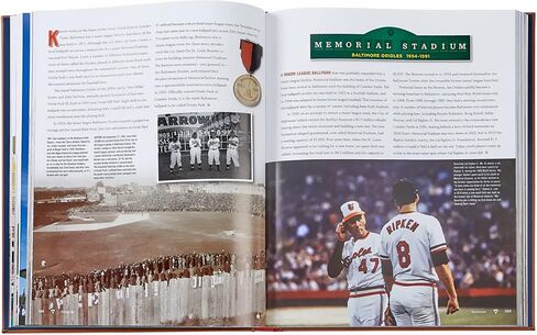 Graphic Image Ballparks Past And Present, Handbound in Tan Bonded Leather, Histories of Every Park in the Major Leagues | Free Personalization Included in Kuwait
