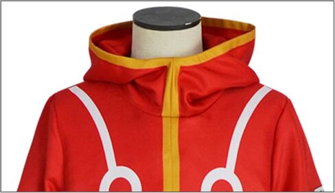 Adult Unisex Anime Men Red Hooded Jacket Cosplay Costume Long Coat Robe Cloak Cape Halloween Outfit with Gloves Hat in Kuwait