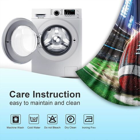 Curtains 54 x 84 inch Blackout Curtains Top Grommet Darkening Window Curtains (2 Panel) for Room Football Game Sports Competition Rugby Sport in Kuwait