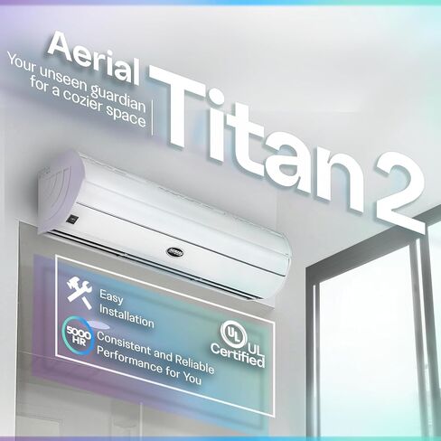 DuraSteel Wall Mounted Air Curtains for Doors Commercial - 60 Inch White Fly Fans - Super Power Over Door Fan with MS Switch - Sliding Under Door Fans to Move Air Curtain Blower Keep Flies Bugs Out in Kuwait