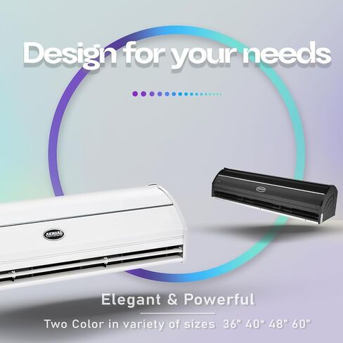 DuraSteel Wall Mounted Air Curtains for Doors Commercial - 60 Inch White Fly Fans - Super Power Over Door Fan with MS Switch - Sliding Under Door Fans to Move Air Curtain Blower Keep Flies Bugs Out in Kuwait