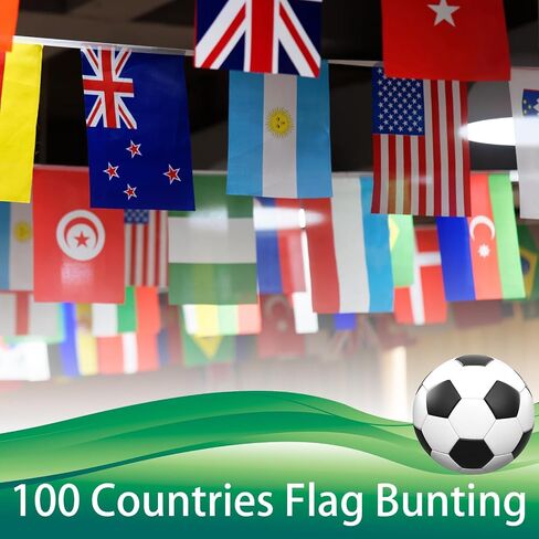 200 Piece Countries String Flag 196 Ft Flags of the World International Flags Bunting Banner Grand Opening Sports Country Decorations for World Cup,Olympic Multicultural Party National Day in Kuwait
