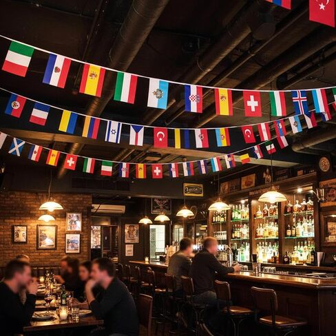 200 Piece Countries String Flag 196 Ft Flags of the World International Flags Bunting Banner Grand Opening Sports Country Decorations for World Cup,Olympic Multicultural Party National Day in Kuwait