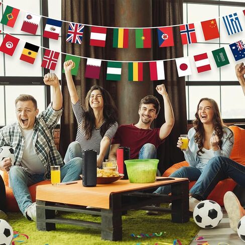 200 Piece Countries String Flag 196 Ft Flags of the World International Flags Bunting Banner Grand Opening Sports Country Decorations for World Cup,Olympic Multicultural Party National Day in Kuwait