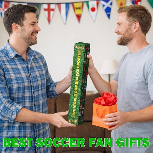 HiFulerr World Cup Bracket Poster 2026 (2 Pieces) – 16.5×23 inch Soccer Tournament Wall Chart with Dry Erase Marker & Cloth, Knockout Schedule Poster, Fan Gift & Party Decorations in Kuwait