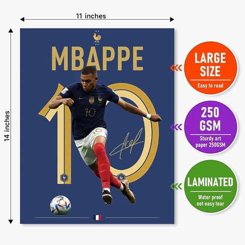 12 PCS World Cup 2026 Soccer Superstar Poster 14"x11", World Cup 2026 Merchandise, Soccer Decor For Boys Bedroom,Messi,Ronaldo, Mbappe,Haaland And Pulisic Poster,Gifts for Soccer Fans,Unframed in Kuwait