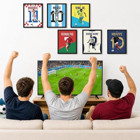 12 PCS World Cup 2026 Soccer Superstar Poster 14"x11", World Cup 2026 Merchandise, Soccer Decor For Boys Bedroom,Messi,Ronaldo, Mbappe,Haaland And Pulisic Poster,Gifts for Soccer Fans,Unframed in Kuwait