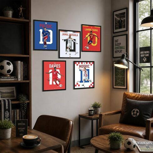 12 PCS World Cup 2026 Soccer Superstar Poster 14"x11", World Cup 2026 Merchandise, Soccer Decor For Boys Bedroom,Messi,Ronaldo, Mbappe,Haaland And Pulisic Poster,Gifts for Soccer Fans,Unframed in Kuwait