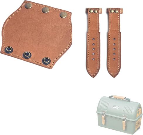 Hamans Leather Handle Cover & Latch Protector for Stanley 10QT(9.4L) Lunch Box, Vintage Style Grip Wrap Compatible For Stanley Metal Lunch Box Camping Accessories in Kuwait