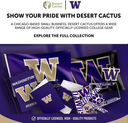 أطباق ورقية من جامعة صبار الصحراء بواشنطن UW Huskies عدد 20 أدوات مائدة مستديرة مقاس 9 بوصة للبوابات الخلفية والتخرج والحفلات ويوم اللعبة (التصميم أ) in Kuwait