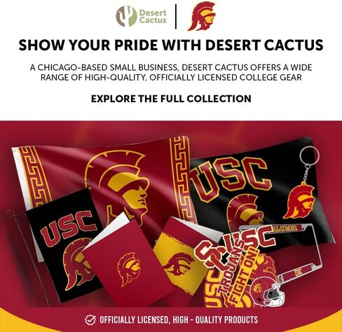 Desert Cactus University of Southern California Paper Plates USC Trojans 20 Count 9 inch Round Tableware for Tailgates, Graduation, Party and Game Day (Design A) in Kuwait
