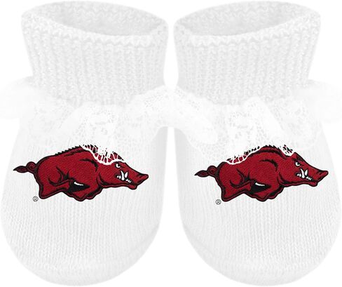 Creative Knitwear College Baby Lace Bootie Sock - شعار الفريق، ألوان متعددة، للبنات (حديثي الولادة - 6 أشهر) in Kuwait