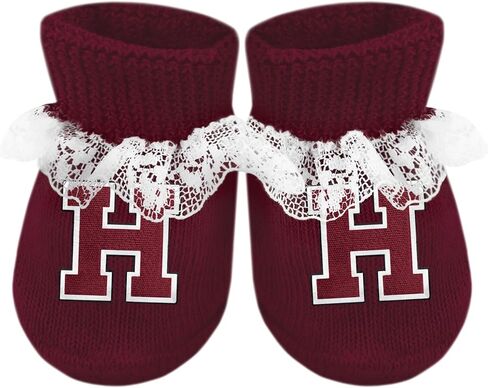 Creative Knitwear College Baby Lace Bootie Sock - شعار الفريق، ألوان متعددة، للبنات (حديثي الولادة - 6 أشهر) in Kuwait