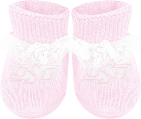 Creative Knitwear College Baby Lace Bootie Sock - شعار الفريق، ألوان متعددة، للبنات (حديثي الولادة - 6 أشهر) in Kuwait