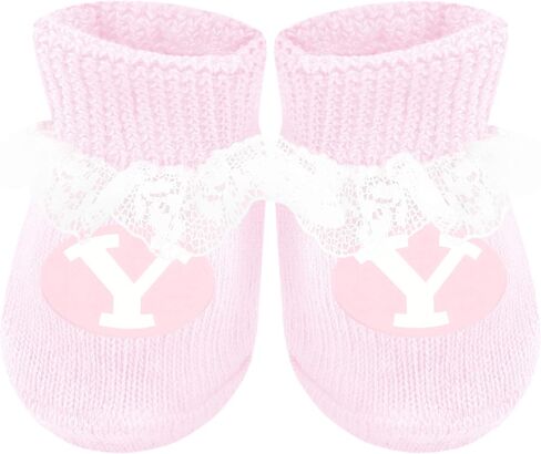 Creative Knitwear College Baby Lace Bootie Sock - شعار الفريق، ألوان متعددة، للبنات (حديثي الولادة - 6 أشهر) in Kuwait
