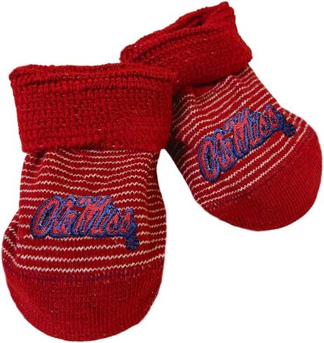Two Feet Ahead Baby Bootie Socks Team Color – Soft, Cozy & Machine Washable Organic Cotton Stay-on Socks - Made in USA in Kuwait