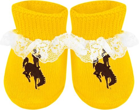Creative Knitwear College Baby Lace Bootie Sock - شعار الفريق، ألوان متعددة، للبنات (حديثي الولادة - 6 أشهر) in Kuwait