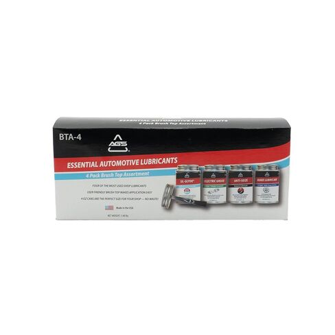 AGS Automotive Solutions 8oz Brush Top Shortantment Kit-تشمل الشحوم العازلة ، ومواد التشحيم متعددة الأغراض ، ومواد تشحيم الفرامل ، ومواد تشحيم مضادة للسيئة (4 عبوات) in Kuwait