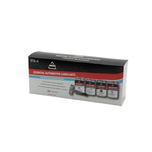 AGS Automotive Solutions 8oz Brush Top Shortantment Kit-تشمل الشحوم العازلة ، ومواد التشحيم متعددة الأغراض ، ومواد تشحيم الفرامل ، ومواد تشحيم مضادة للسيئة (4 عبوات) in Kuwait