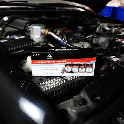 AGS Automotive Solutions 8oz Brush Top Shortantment Kit-تشمل الشحوم العازلة ، ومواد التشحيم متعددة الأغراض ، ومواد تشحيم الفرامل ، ومواد تشحيم مضادة للسيئة (4 عبوات) in Kuwait