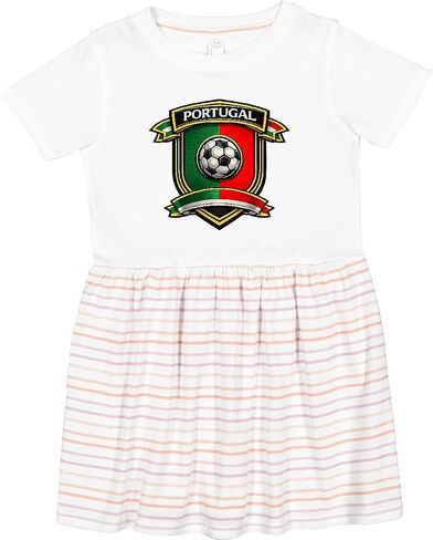 inktastic Portugal Soccer Fan Toddler Dress in Kuwait