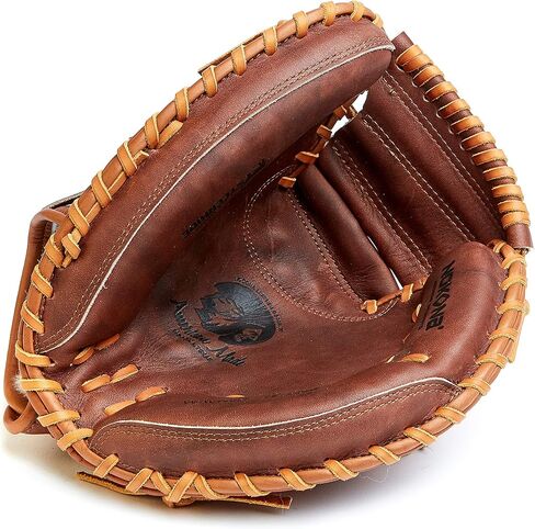 Nokona W-3350C Handcrafted Walnut Baseball Catcher's Glove - Closed Web, Adult 33.5 Inch Mitt, Made in The USA in Kuwait
