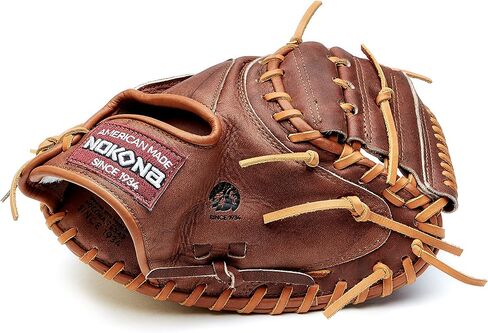 Nokona W-3350C Handcrafted Walnut Baseball Catcher's Glove - Closed Web, Adult 33.5 Inch Mitt, Made in The USA in Kuwait