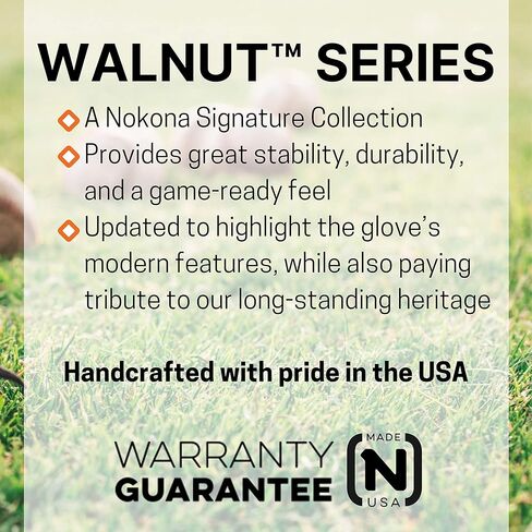 Nokona W-3350C Handcrafted Walnut Baseball Catcher's Glove - Closed Web, Adult 33.5 Inch Mitt, Made in The USA in Kuwait