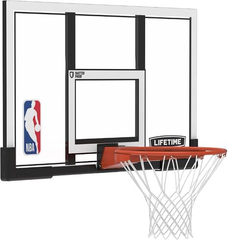 Lifetime NBA 48 Inch Shatterproof Backboard & Slam-It Pro Rim Basketball Hoop Combo, Steel Frame, Mounts to Wall, Roof, or Pole (Mounting Kit Sold Separately) in Kuwait