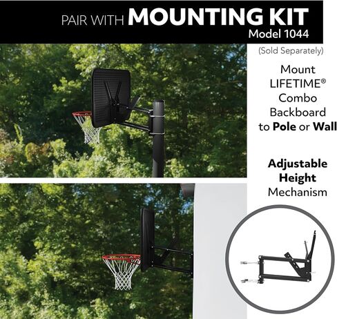 Lifetime NBA 48 Inch Shatterproof Backboard & Slam-It Pro Rim Basketball Hoop Combo, Steel Frame, Mounts to Wall, Roof, or Pole (Mounting Kit Sold Separately) in Kuwait