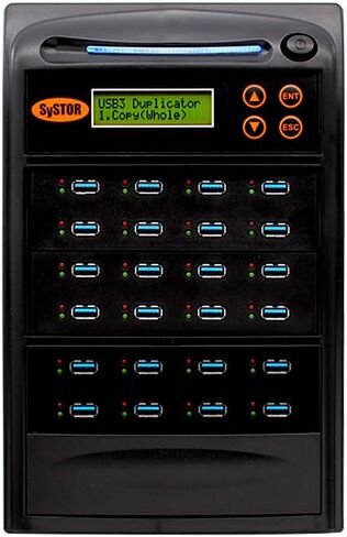 جهاز نسخ ومطهر Systor 1 إلى 7 USB 3.0/3.1 بسرعة 6 جيجابايت/الدقيقة - ناسخة ذاكرة فلاش متعددة مستقلة وممحاة محرك تخزين، سرعات نسخ تصل إلى 100 ميجابايت/ثانية (SYS-USB30100-7) in Kuwait